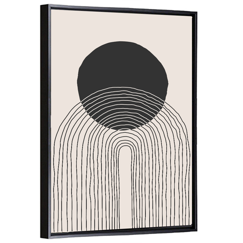 Minimalist Black Sun Wall Art