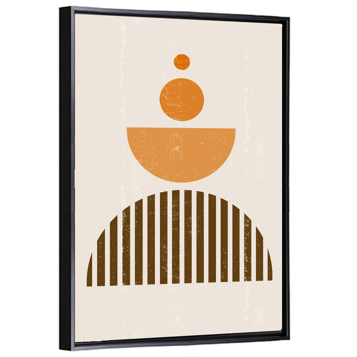 Striped Semicircle Composition Wall Art as a framed canvas