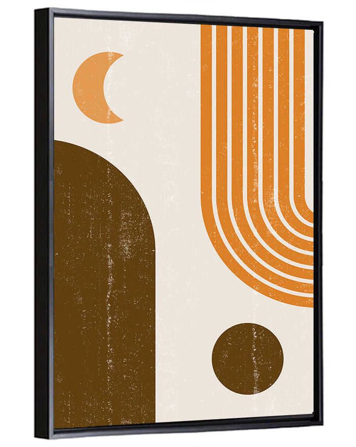 Crescent Moon Arch Abstract Wall Art as a framed canvas