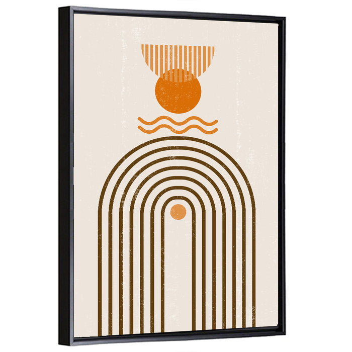 Concentric Arch Sun Wall Art as a framed canvas