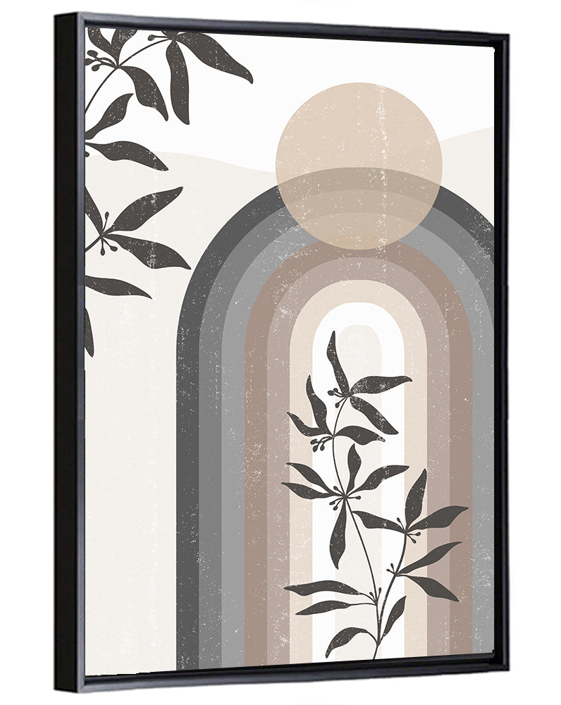Taupe Rainbow Botanical Arch Wall Art