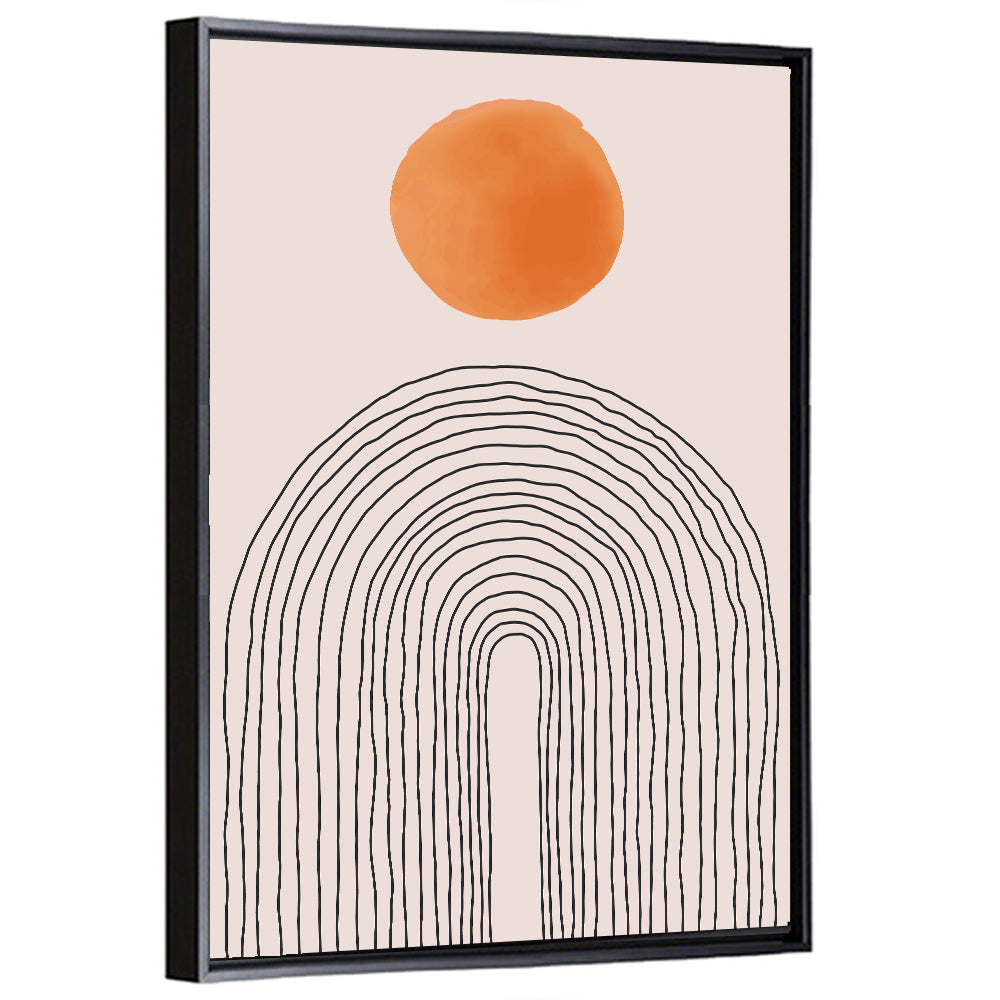 Hand-drawn Sun and Arches Wall Art