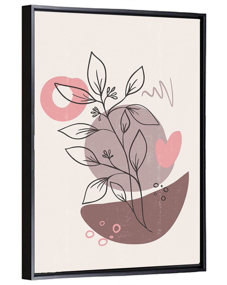Mauve Botanical Line Wall Art