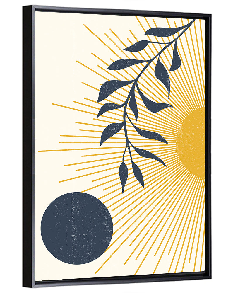 Textured Sun and Moon Abstract Wall Art