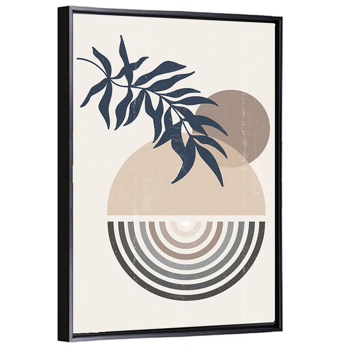 Spheres and Leaves Wall Art as a framed canvas