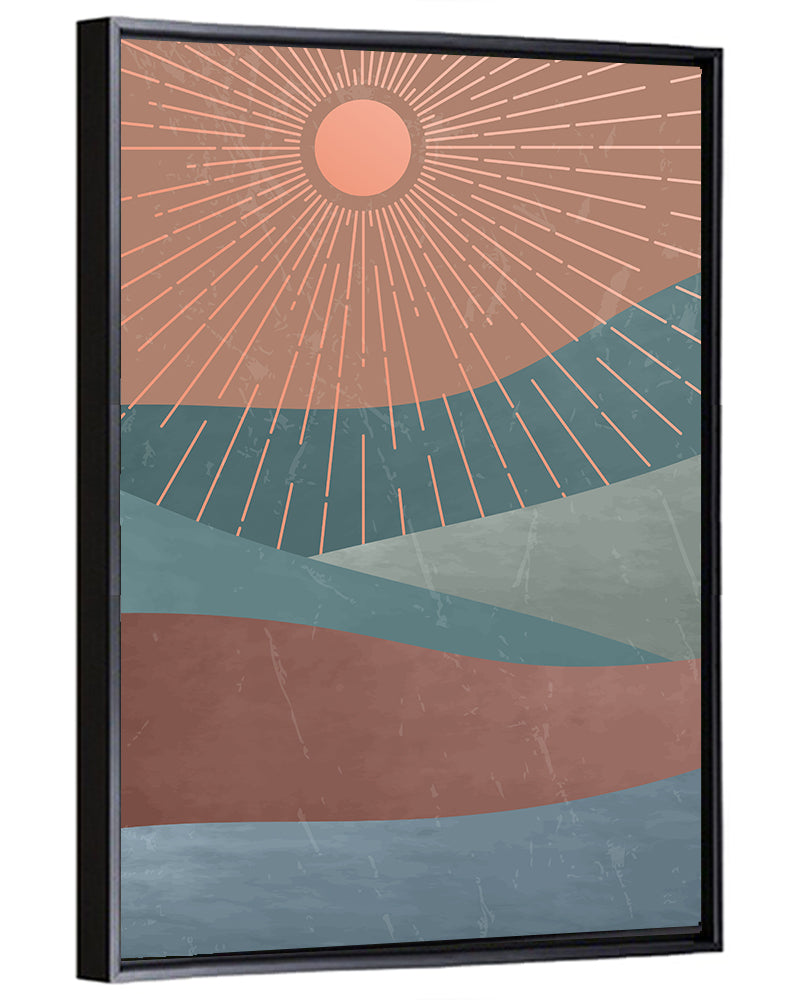 Minimalist Mountain Sunrise Wall Art
