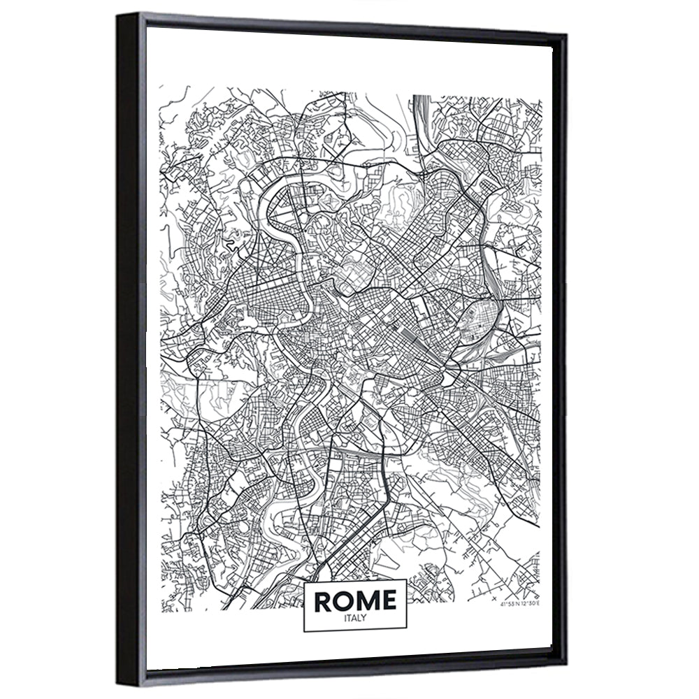 Rome City Map Wall Art