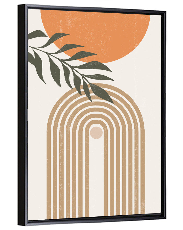 Sun Boho Paths Wall Art as a framed canvas