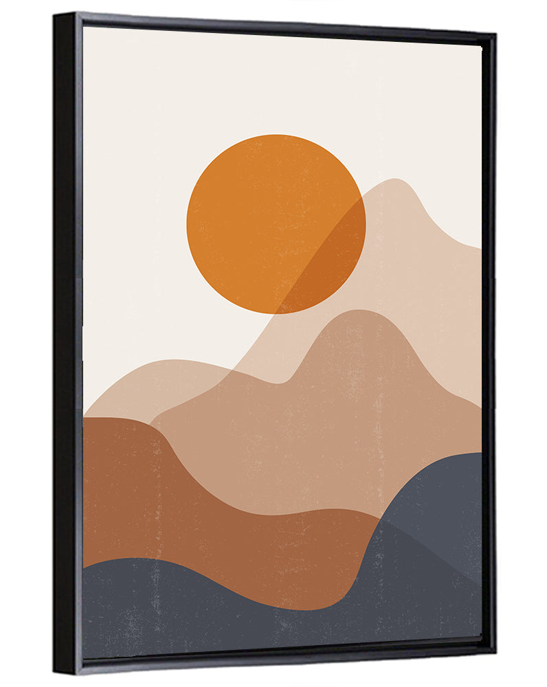 Sunset and Mountains Minimalist Wall Art