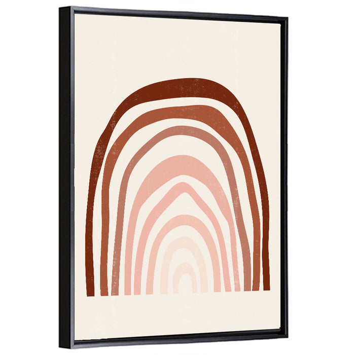Muted Rainbow Arches Wall Art as a framed canvas