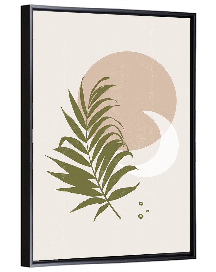 Palm Leaf Sun Study Wall Art as a framed canvas