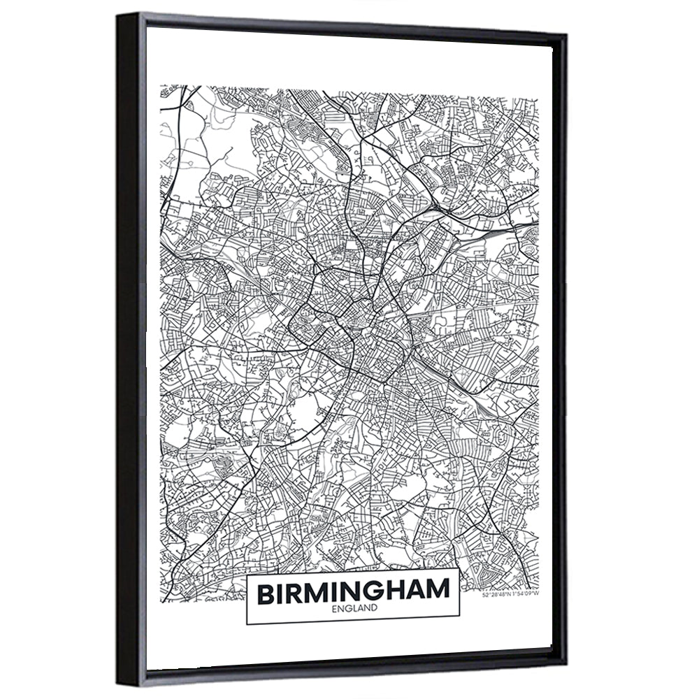 Birmingham City Map Wall Art