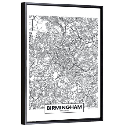 Birmingham City Map Wall Art
