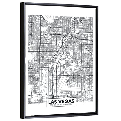 Las Vegas Street Grid Map Wall Art