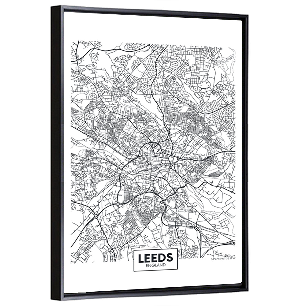 Leeds Street Map Wall Art