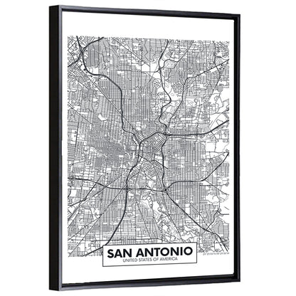 San Antonio Minimalist City Map Wall Art