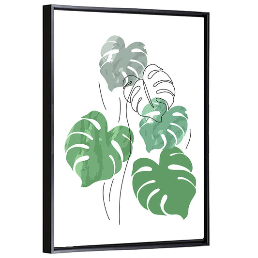 Monstera Leaves Minimalist Wall Art