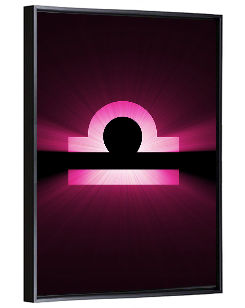 Libra Symbol Neon Glow Wall Art
