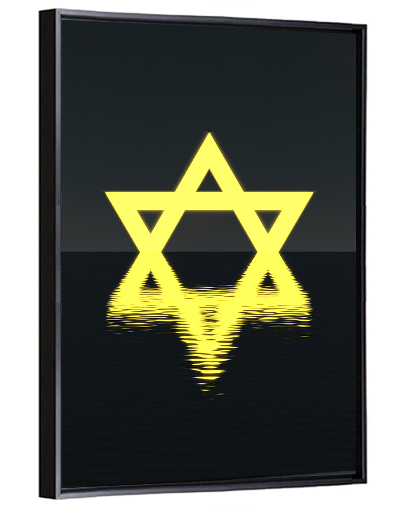 Glowing Star of David Reflection Wall Art