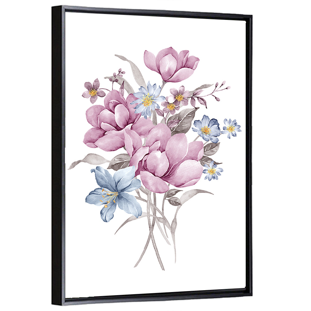 Pink Floral Illustration Wall Art