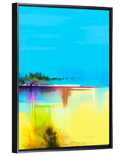 Sunlit Abstract Coastline in Spring Colors Wall Art