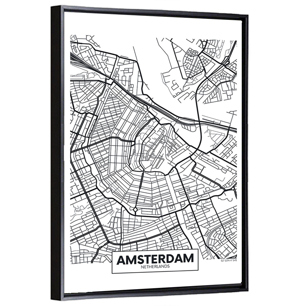 Amsterdam City Map Wall Art