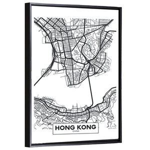 Hong Kong City Map Wall Art