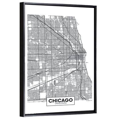 Chicago City Map Wall Art