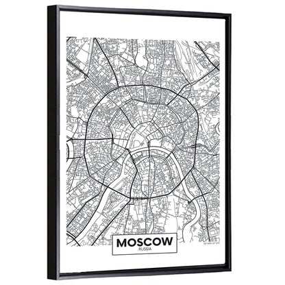 Moscow City Map Wall Art