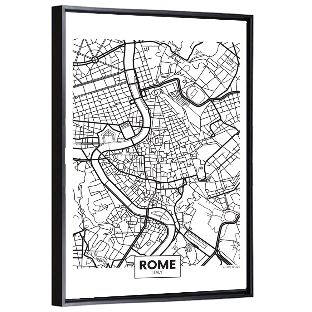 Rome City Map Wall Art