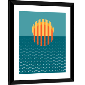 Ocean Sunset Illustration II Wall Art