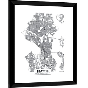 Seattle City Map Wall Art