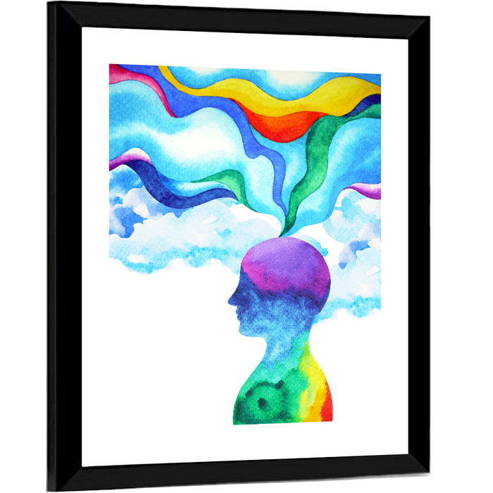 Thinking Mind Silhouette Wall Art as a framed print