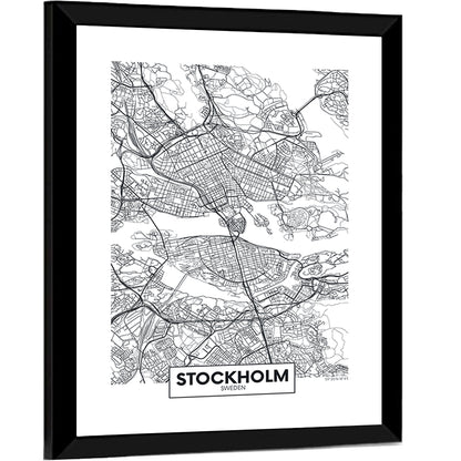 Stockholm City Map Wall Art