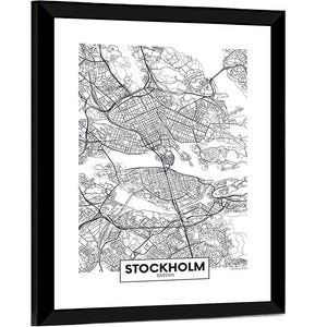 Stockholm City Map Wall Art