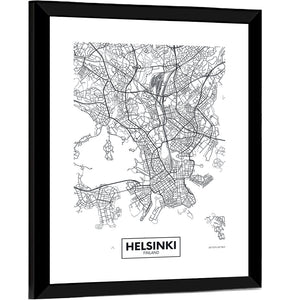 Helsinki City Map Wall Art