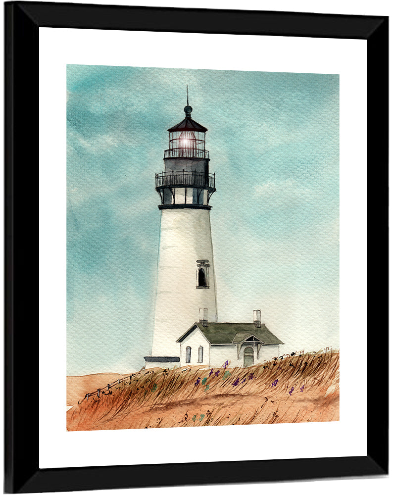 Lighthouse Over Grassy Dune Wall Art