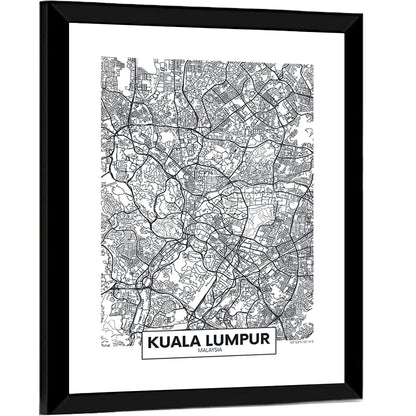 Kuala Lumpur City Map Wall Art