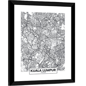 Kuala Lumpur City Map Wall Art