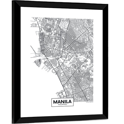 Manila City Map Wall Art
