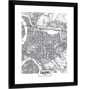 Taipei City Map Wall Art