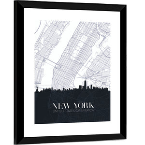 New York City Map Wall Art