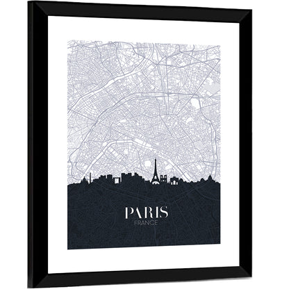 Paris City Map Wall Art