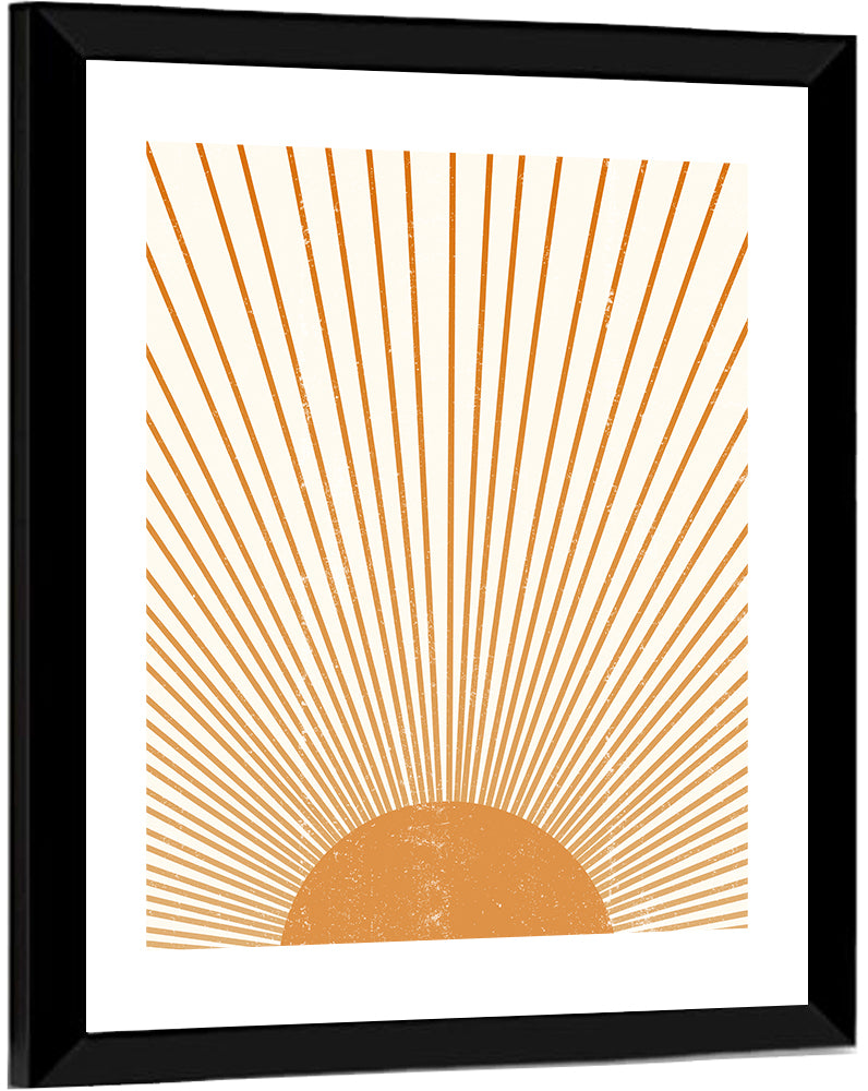 Distressed Sunburst Minimalist Wall Art