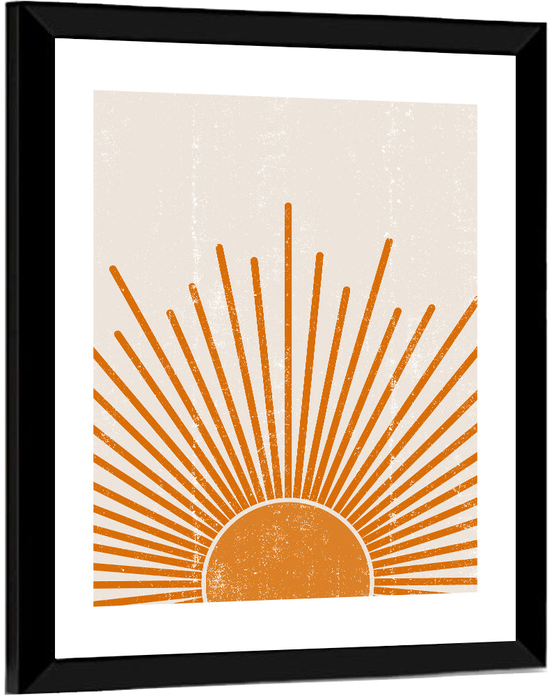 Warm Boho Sun Illustration Wall Art