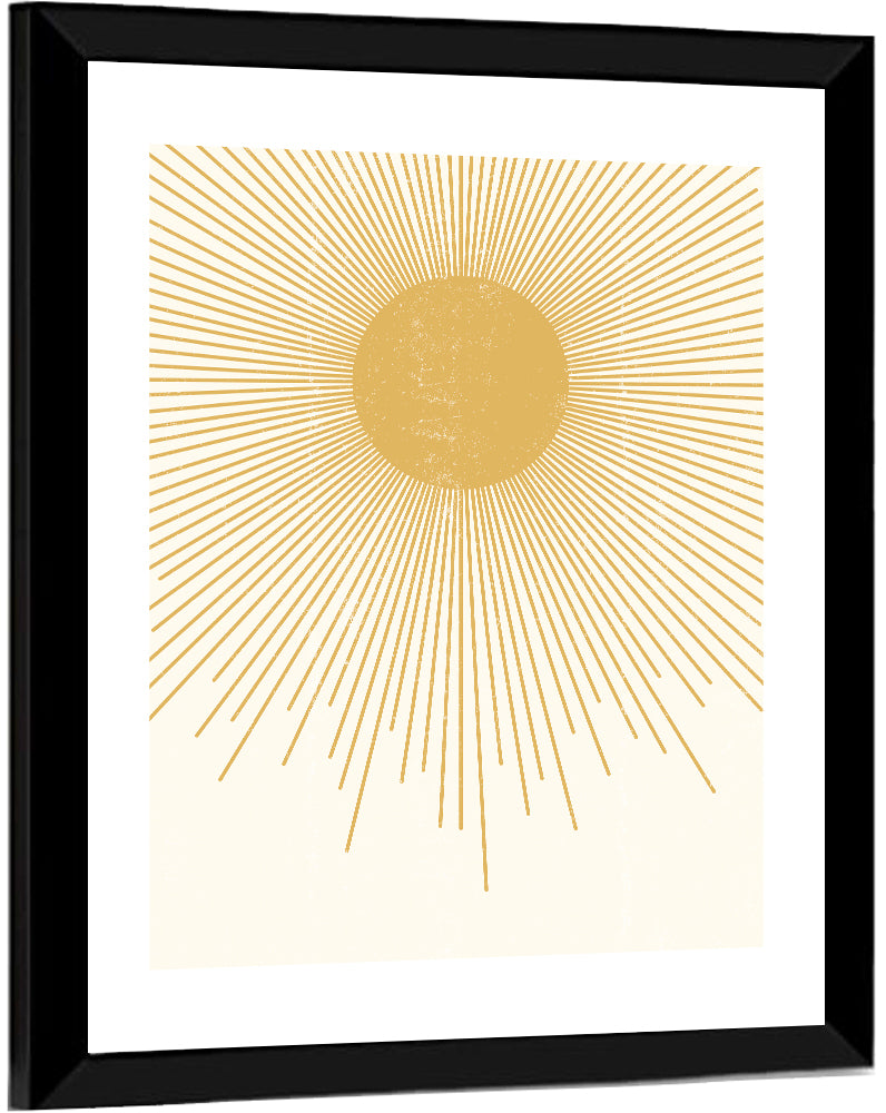 Textured Sunburst Abstract Wall Art
