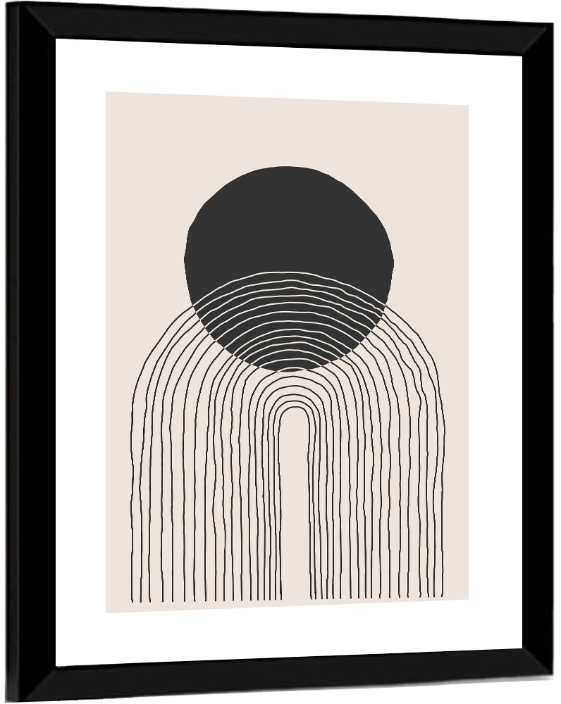 Minimalist Black Sun Wall Art