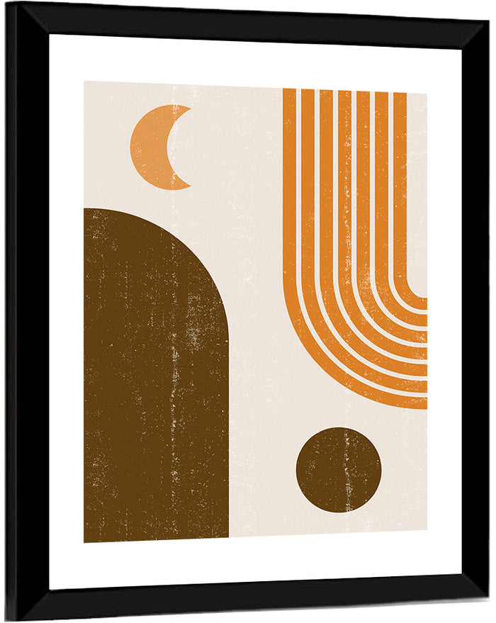 Crescent Moon Arch Abstract Wall Art as a framed print