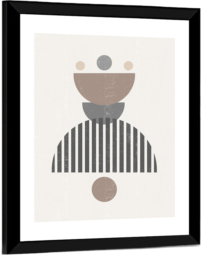 Stacked Sun and Moon Minimalist Wall Art as a framed print