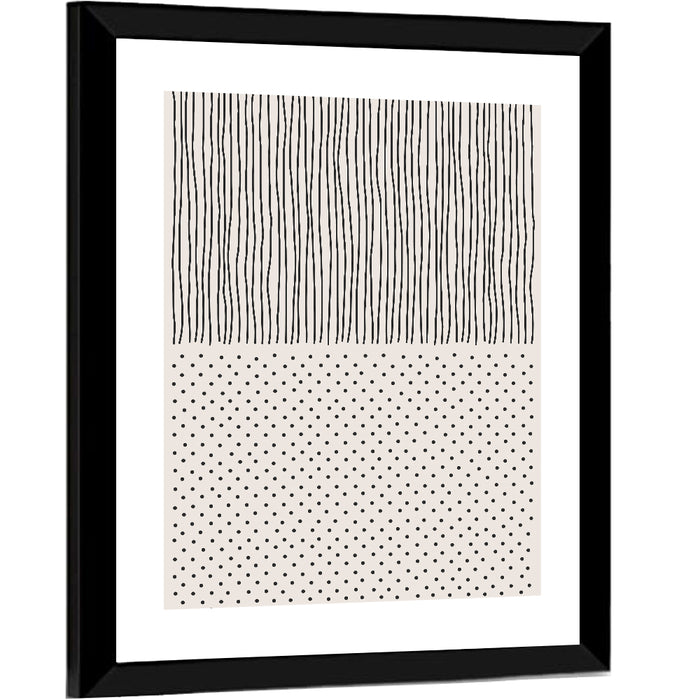 Minimalist Lines and Dots Wall Art as a framed print